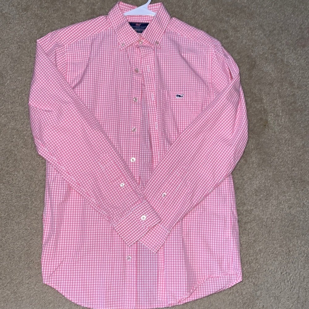 Mens checkered vineyard vines slim-fit tucker shirt